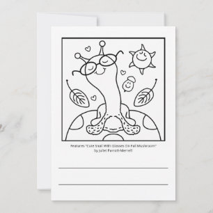 Cute Snail With Glasses On Mushroom Fall Card
