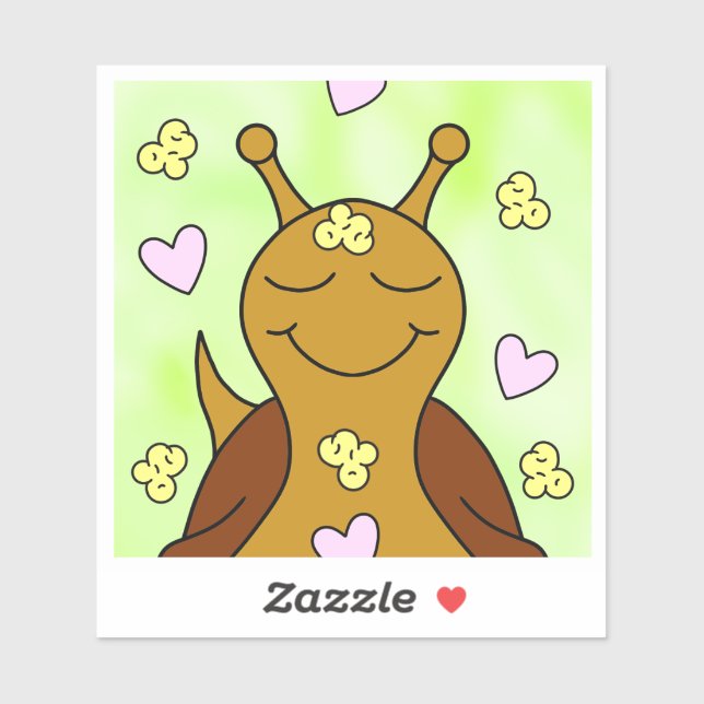 Cute Snail With Popcorn And Hearts | Vinyl  (Sheet)