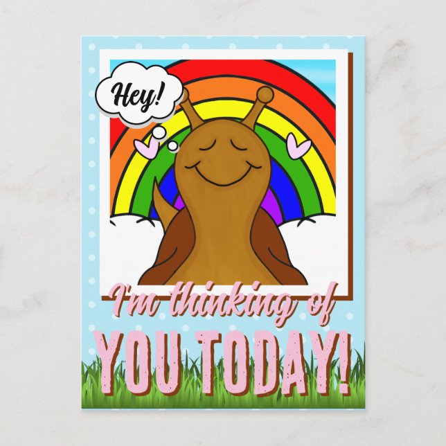 Cute Snail With Rainbow Snail-Tastic Day | Postcard (Front)