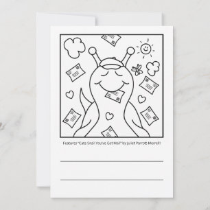 Cute Snail You’ve Got Mail Coloring Greeting  Card