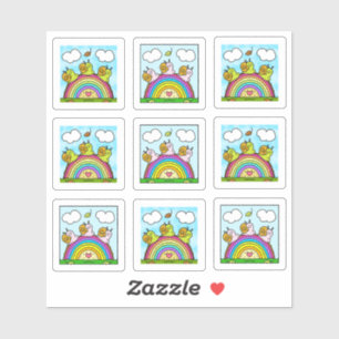 Cute Snails Rainbow Log Tiny Art Series