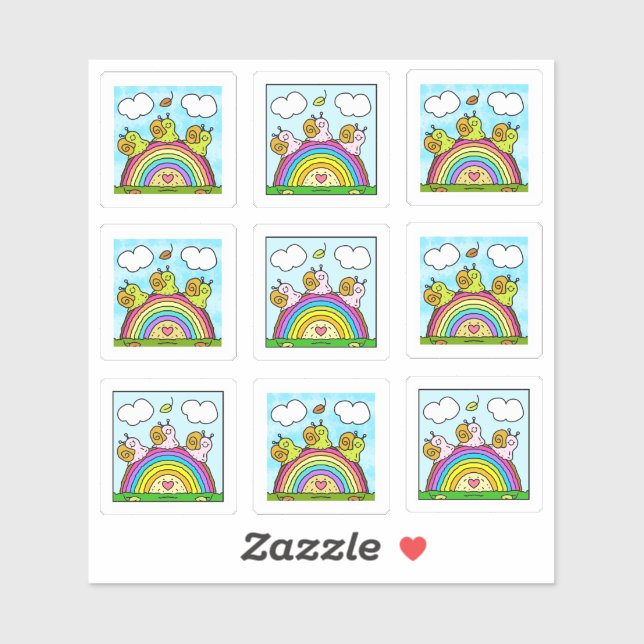 Cute Snails Rainbow Log Tiny Art Series (Sheet)