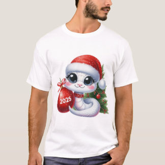 Cute Snake 2025 Noël T-shirt Design
