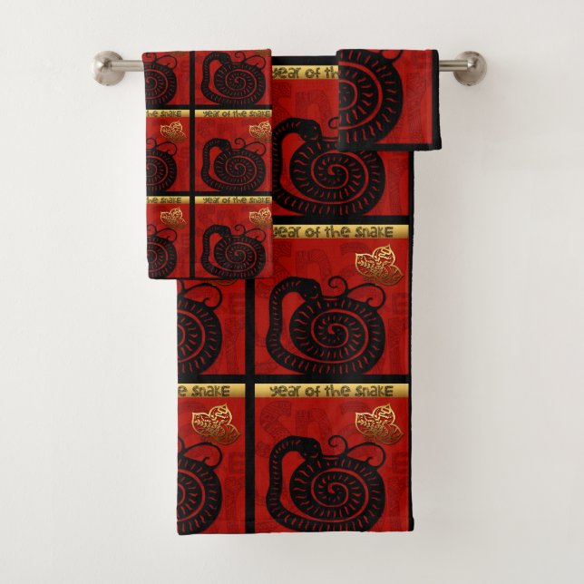 Cute Snake Chinese Year Zodiac Birthday Bath Set (Insitu)