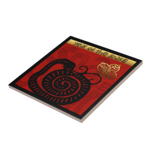 Cute Snake Chinese Year Zodiac Birthday Square CT Tile
