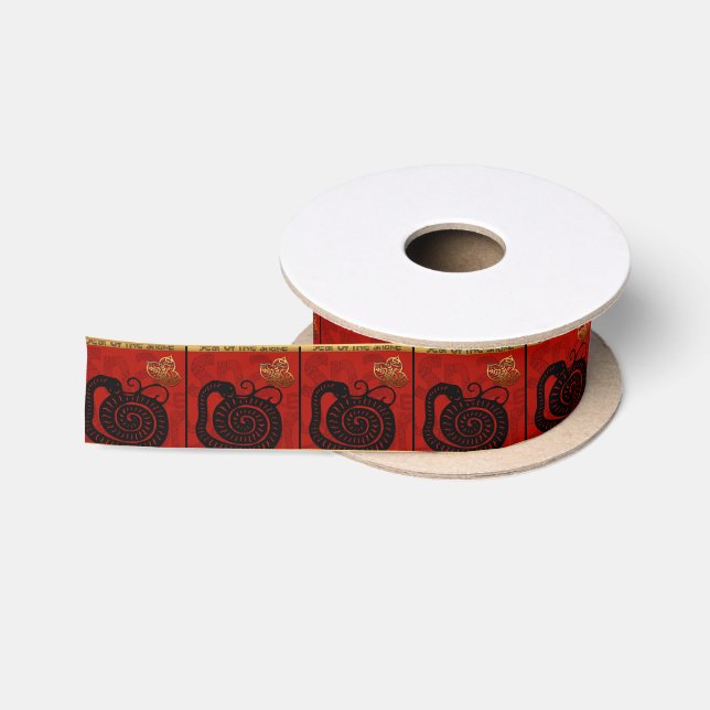 Cute Snake Chinese Year Zodiac Birthday SR Satin Ribbon (Spool)