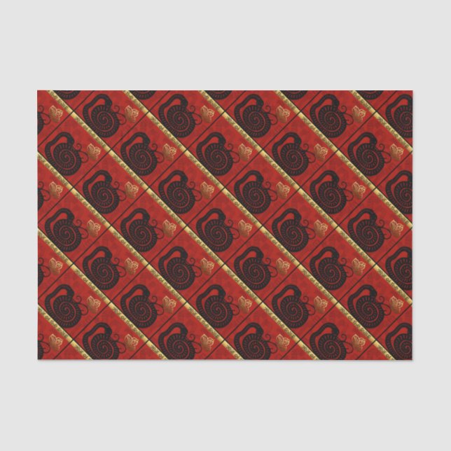 Cute Snake Chinese Year Zodiac Birthday Tissue P Tissue Paper (Front)