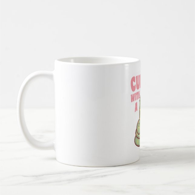 Cute Snake Curl Up With A Good Book Coffee Mug (Left)