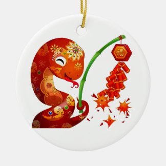 Cute Snake for China Lunar New Year 2025 Ceramic Ornament