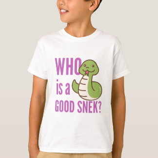 Cute Snake Kids Shirt – “Who Is A Good Snek?”