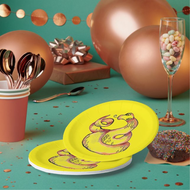 Cute snake paper plate (Multi)