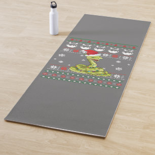 Cute Snake Ugly Sweater Christmas Light Pajama Yoga Mat