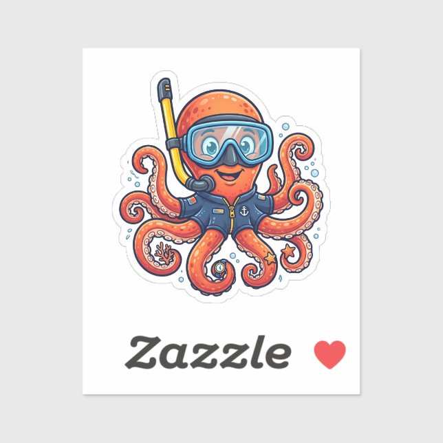 Cute Snorkeling Octopus - Ocean Explorer (Sheet)