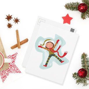 Cute Snow Angel Girl Postcard