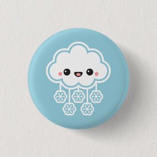 Cute Snow Cloud 1 Inch Round Button