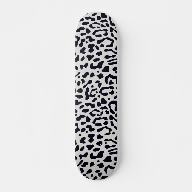 Cute Snow Leopard Animal Print Pattern Skateboard (Front)