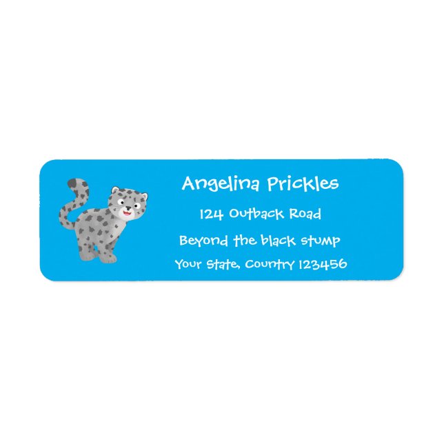 Cute snow leopard cartoon illustration (Front)