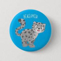 Cute snow leopard cartoon illustration
