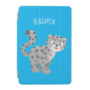 Cute snow leopard cartoon illustration iPad mini cover