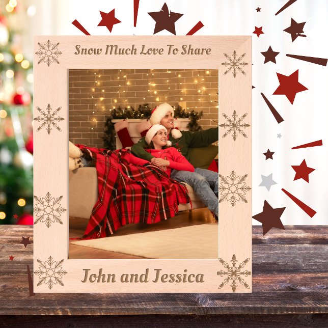 Cute Snow Much Love To Share Personalize Etched Frames (Creator Uploaded)