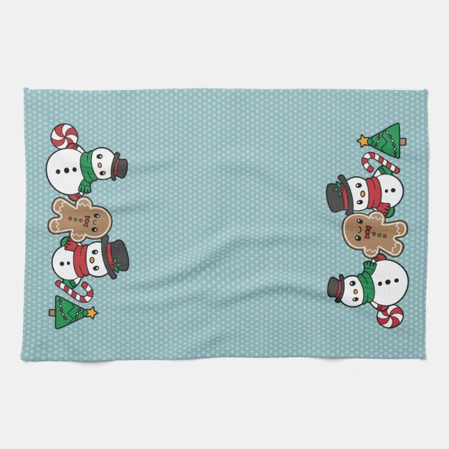 Cute Snow Pals kitchen towel (Horizontal)