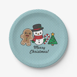 Cute Snow Pals paper plates
