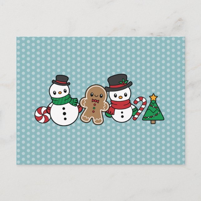Cute Snow Pals postcard (Front)