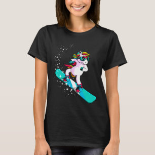 Cute Snowboard Unicorn Art Women Snowboarding Snow T-Shirt