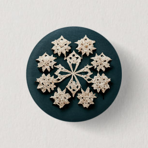 Cute snowflake button. 1 inch round button