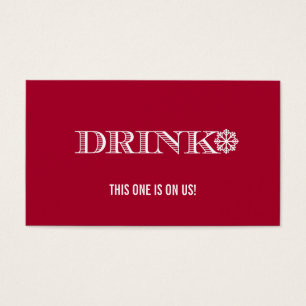 Cute Snowflake Red Wedding Drink Ticket