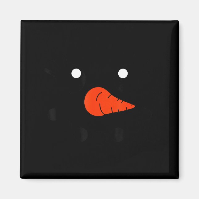 Cute Snowlady Snowman Face Christmas Matching Fami Magnet (Front)