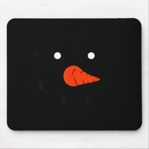 Cute Snowlady Snowman Face Christmas Matching Fami Mouse Pad