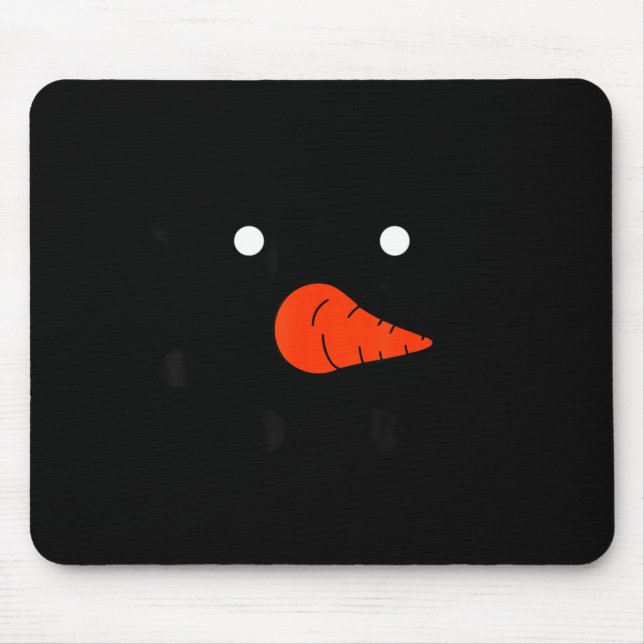 Cute Snowlady Snowman Face Christmas Matching Fami Mouse Pad (Front)
