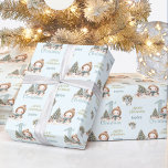 Cute Snowman 1st Christmas Vintage Blue Name Text Wrapping Paper<br><div class="desc">Cute 1st Christmas wrapping paper with a cute vintage snowman in blue for baby boys. Easily personalize the text. Please visit the store for the full line of products that are available - Kate Eden Art</div>