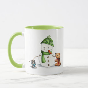 Cute Snowman Animals Mug