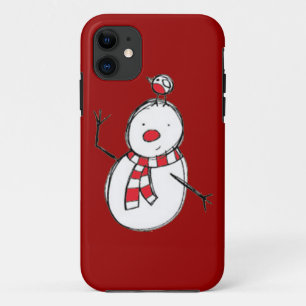 Cute Snowman avec Bird iPhone 5 Coque