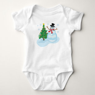 Cute Snowman Baby Bodysuit