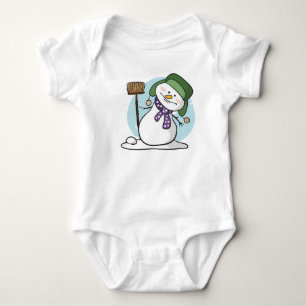 Cute Snowman Baby Bodysuit