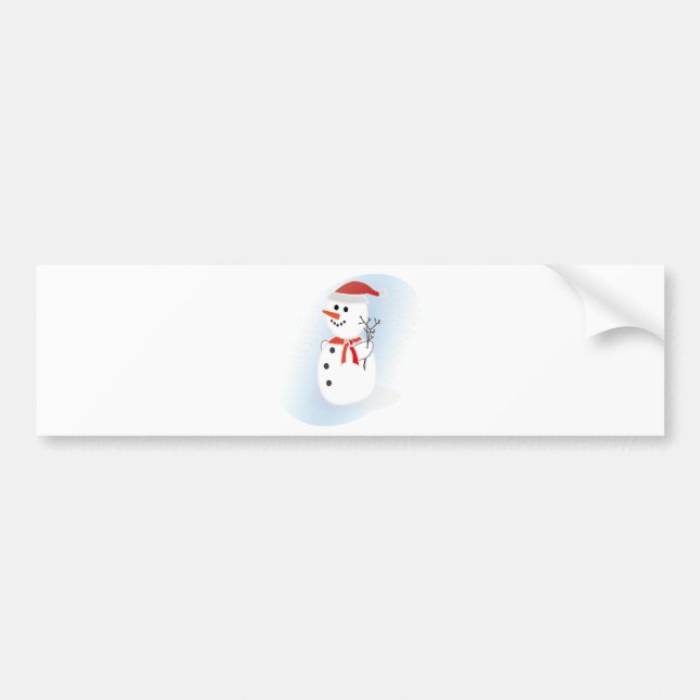 Cute Snowman Bumper Sticker (Front)