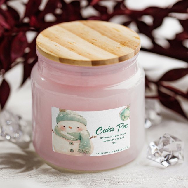Cute Snowman Cedar Pine Candle Design Sticker (Creator Uploaded)