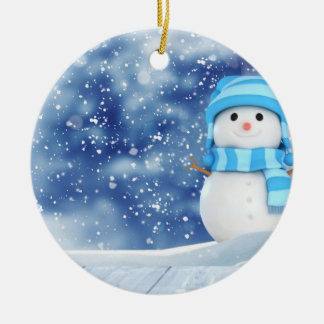 Cute Snowman Ceramic Ornament