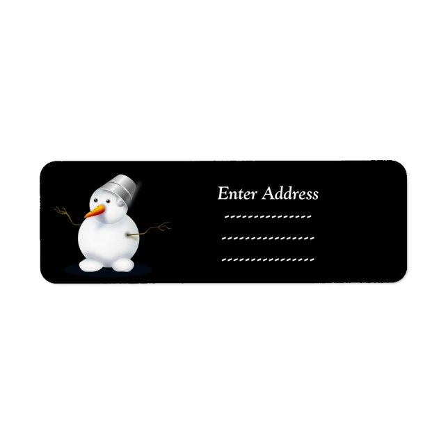 cute snowman Christmas  address label Sticker (Front)