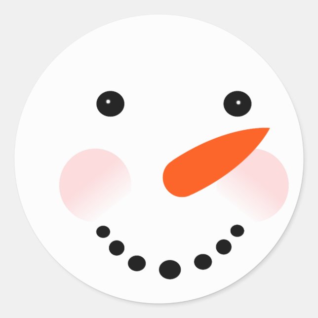 Cute Snowman Christmas Classic Round Sticker (Front)