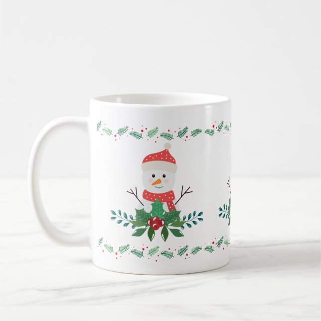 Cute Snowman Christmas | Festive Holiday Coffee Mug (Left)
