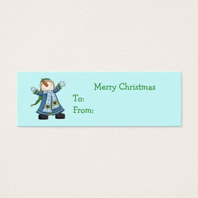 Cute Snowman Christmas Gift Tags (Front)