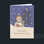 Cute Snowman Christmas Grandson & Family Holiday Card<br><div class="desc">card</div>