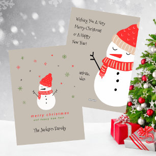 Cute Snowman Christmas Holiday Card