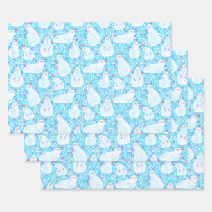 Cute snowman Christmas Holidays wrapping paper