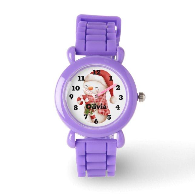 Cute Snowman Christmas Kids Watch (Front)