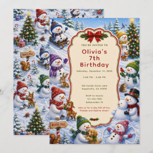 Cute Snowman Christmas Party Invitation